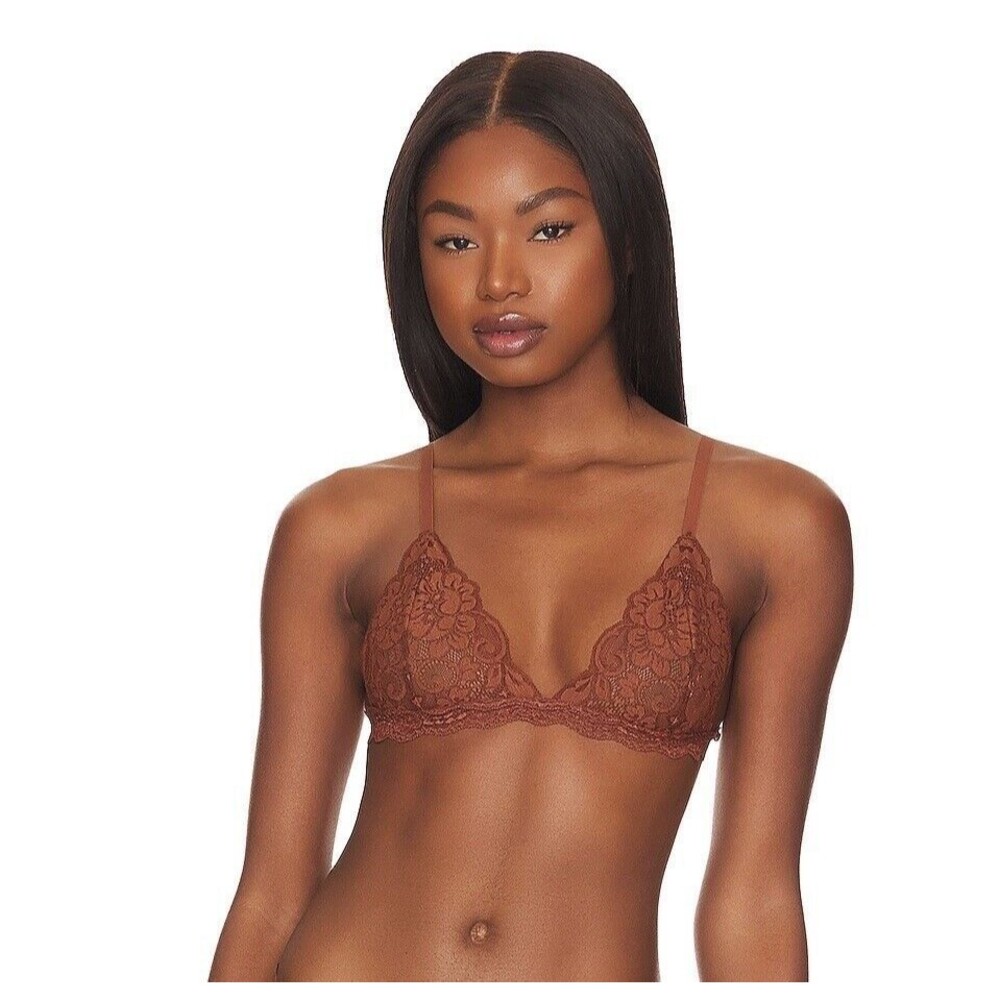 Free People HAH Chi Bralittle Milk Chocolate Lace, Size XS NWT